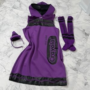 Halloween costume sparkly mesh hooded crayon & hat